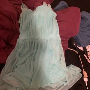 Mint green, rhinestones on the straps